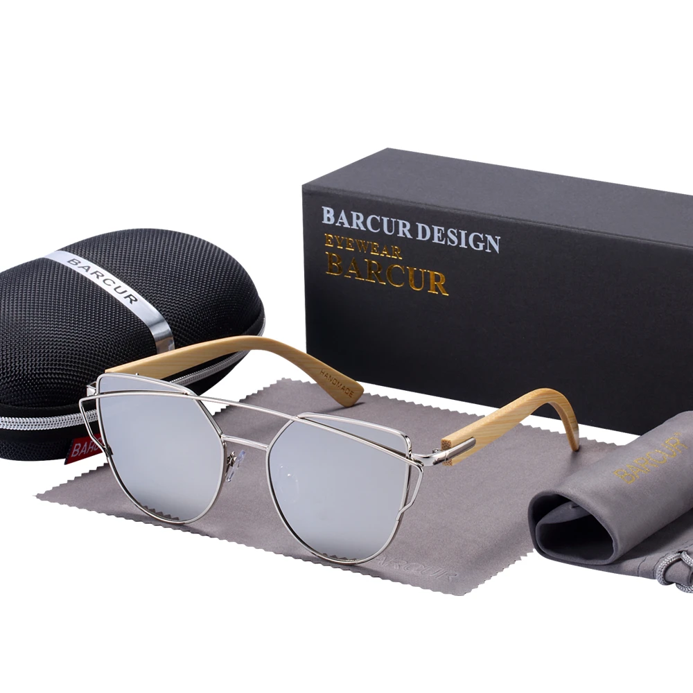 Óculos de Sol BARCUR Feminino – Armação em Bambu, Lentes Polarizadas - Imagem 4