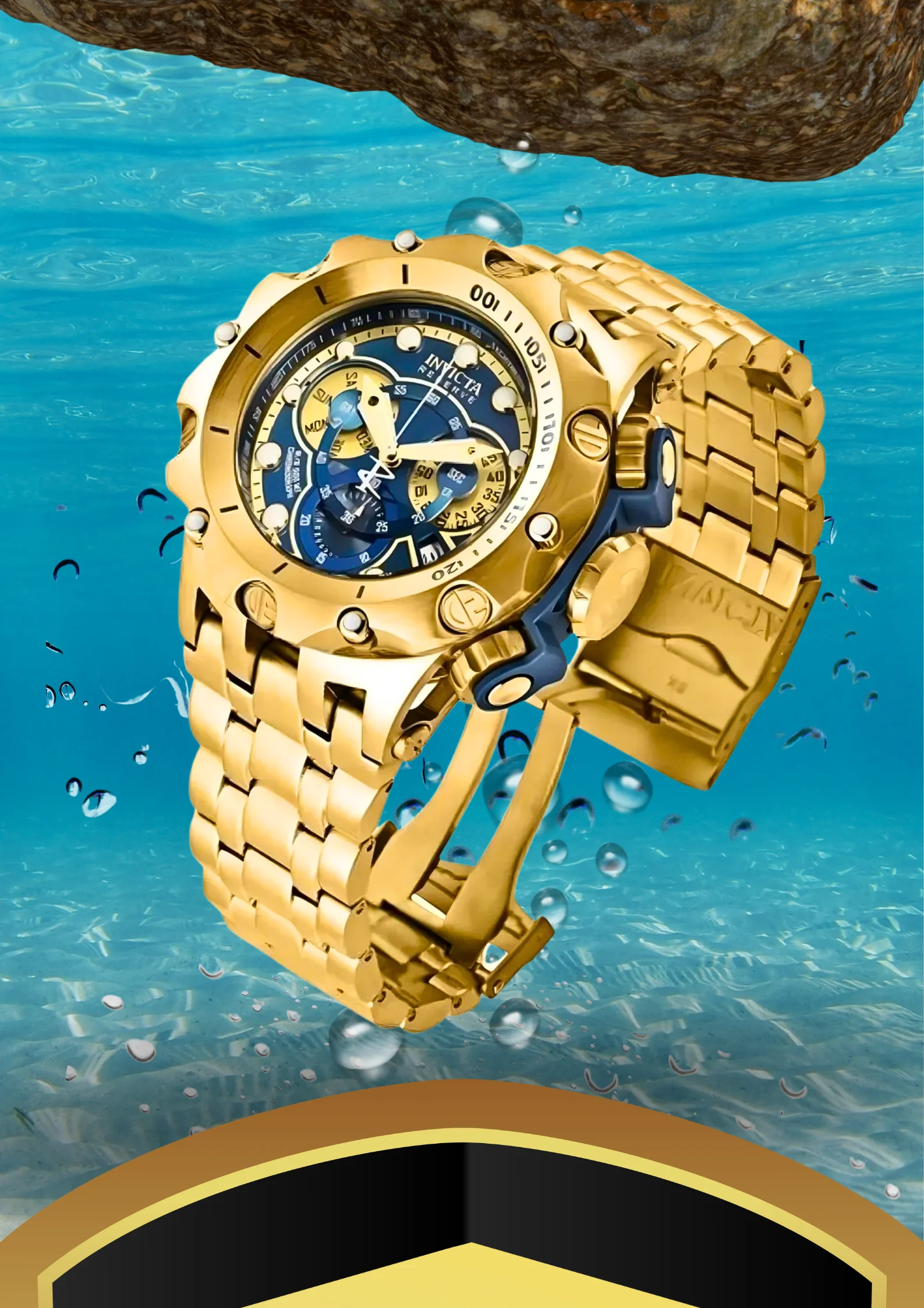 Relógio ORIGINAL Masculino INVICTA Venom Hybrid de Luxo Dourado Banhado a Ouro 18K Robus - Imagem 13