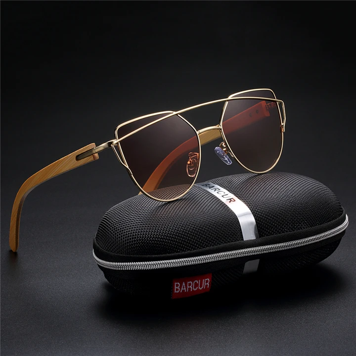 Óculos de Sol BARCUR Feminino – Armação em Bambu, Lentes Polarizadas - Imagem 5