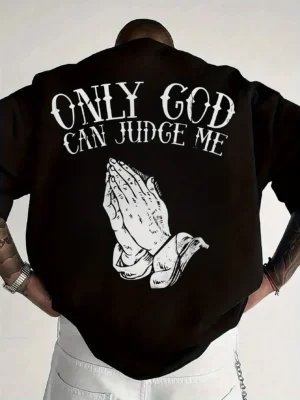 Camiseta Oversized Masculina 100% Algodão – Apenas Deus Pode Julgar