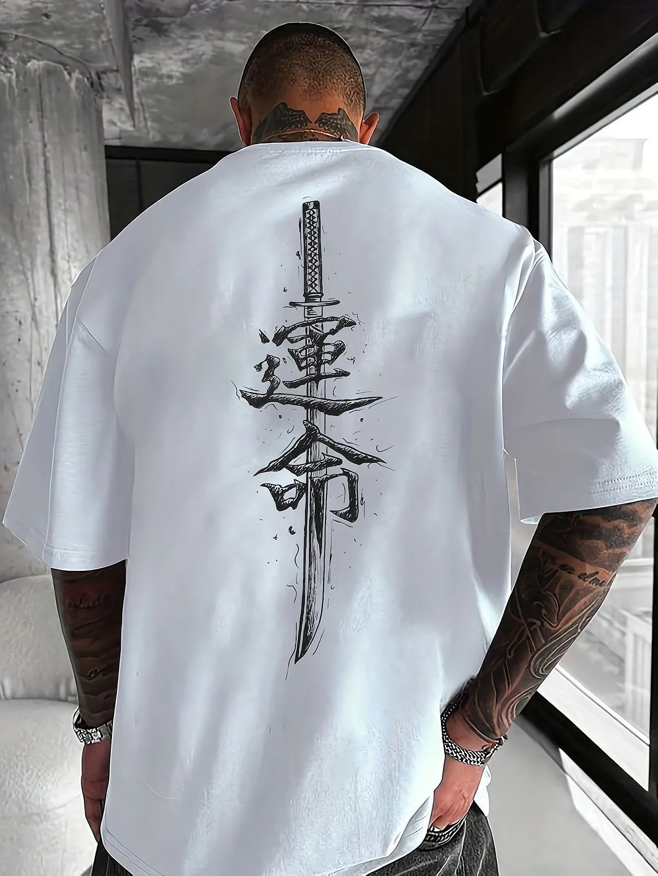 Camiseta Oversized Masculina 100% Algodão | Verão Casual Esportivo - Imagem 2