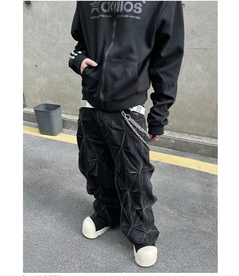 Jeans Masculino Preto Retro  – Design Moderno Estilo Balão - Imagem 12