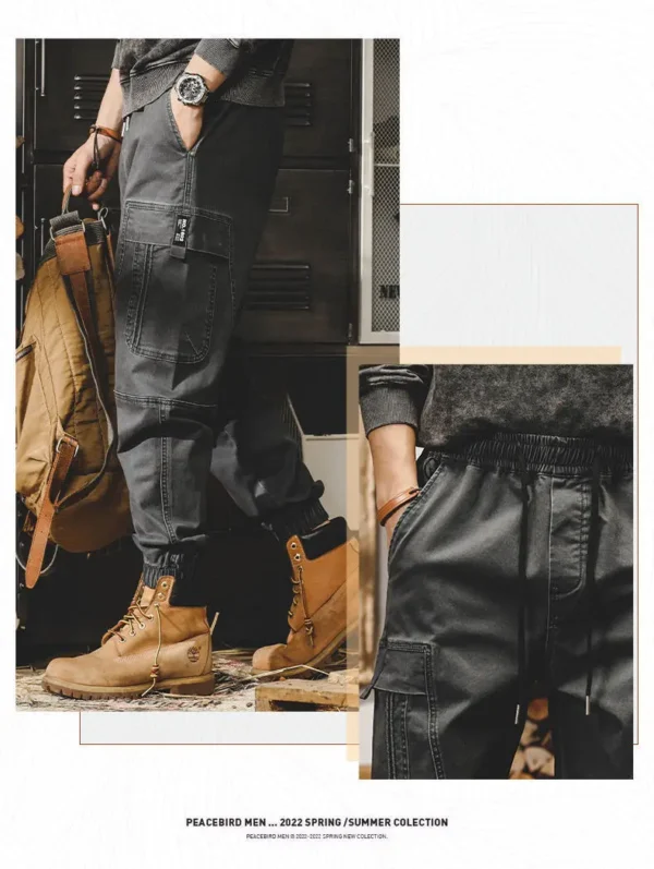 Calça Cargo Preta Masculina – Vintage Streetwear Japonês - Imagem 15