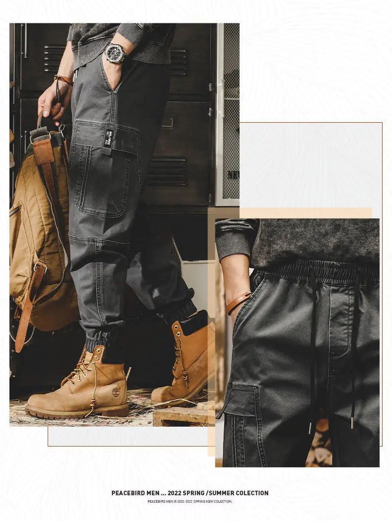 Calça Cargo Preta Masculina – Vintage Streetwear Japonês - Imagem 15