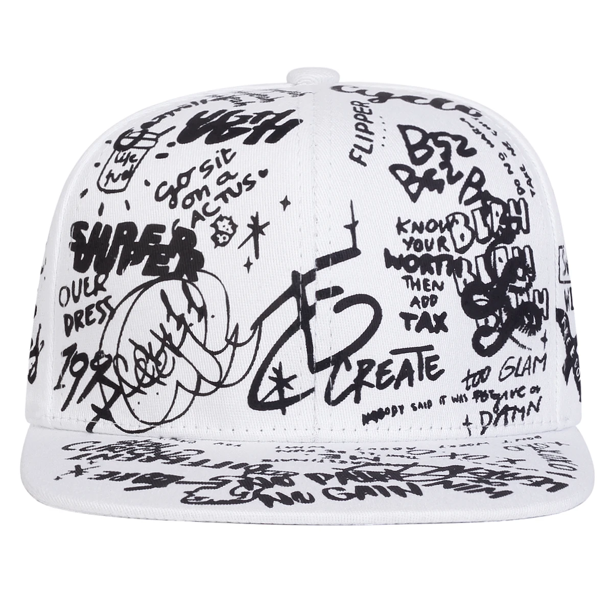 Boné Unissex Preto e Branco com Estampa Graffiti – Estilo Hip Hop - Imagem 13