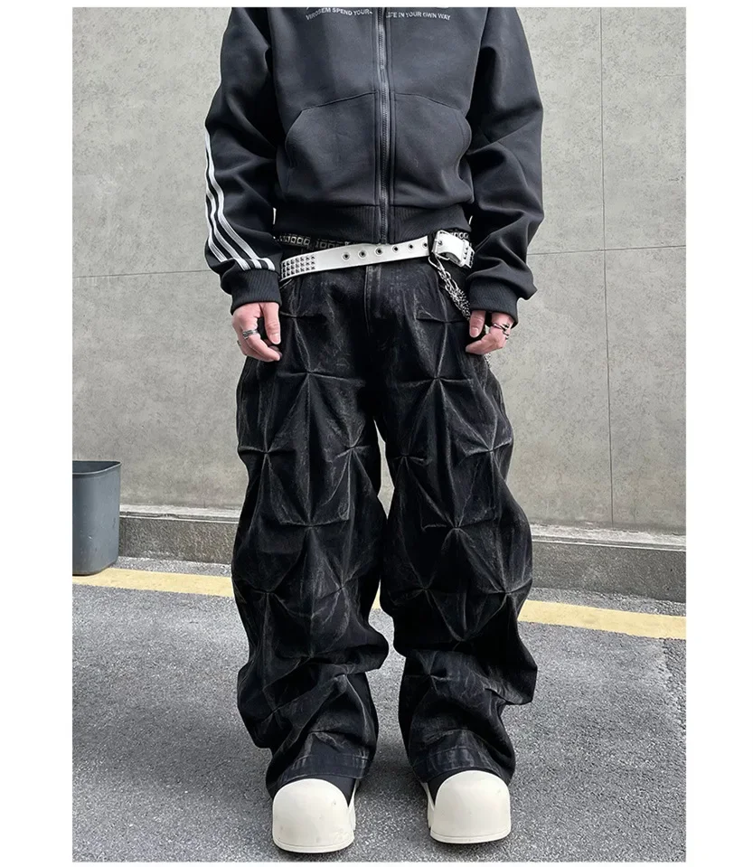 Jeans Masculino Preto Retro  – Design Moderno Estilo Balão - Imagem 7