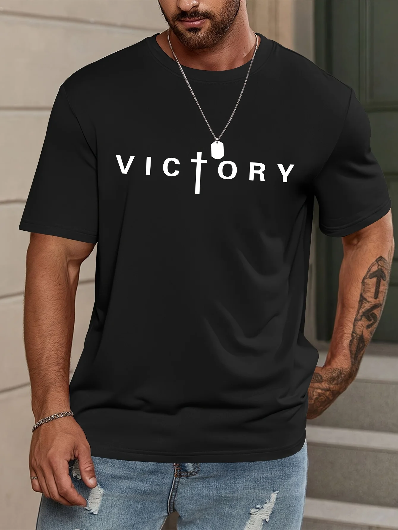 Camiseta Masculina Oversized Vitória | Moda Verão Esportiva Casual - Imagem 8