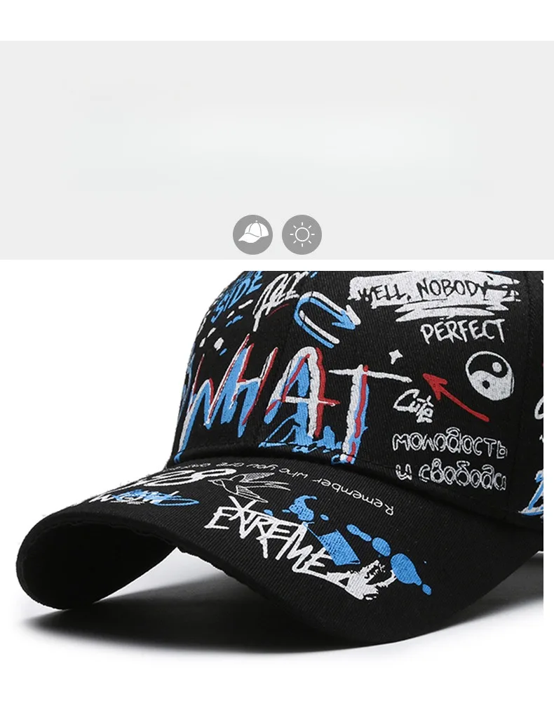 Boné Estilo Graffiti Unissex – Algodão, Moda Feminina e Masculina Casual - Imagem 7
