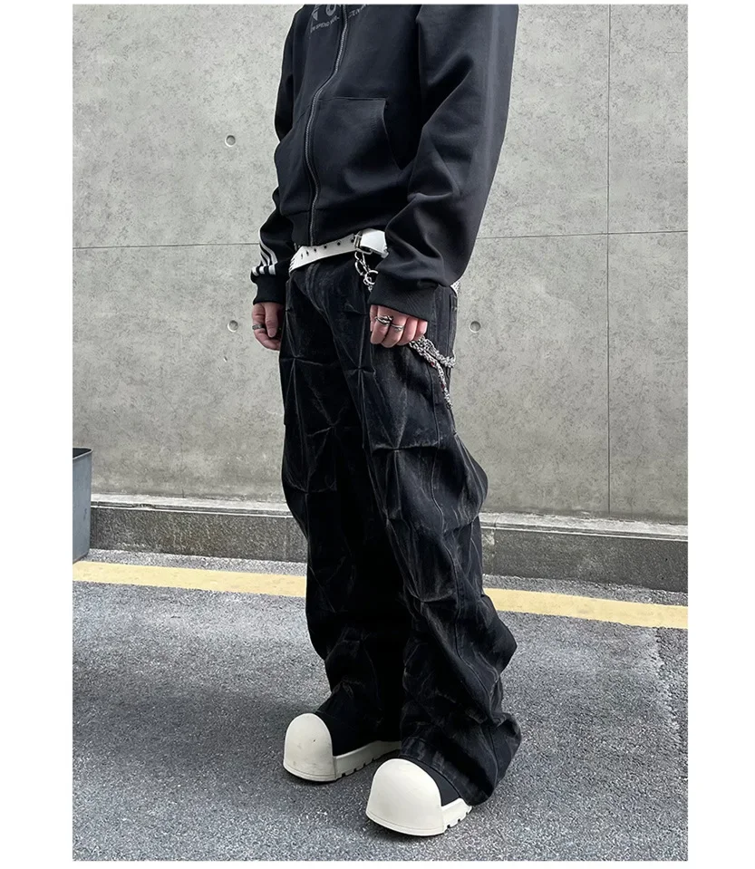 Jeans Masculino Preto Retro  – Design Moderno Estilo Balão - Imagem 8