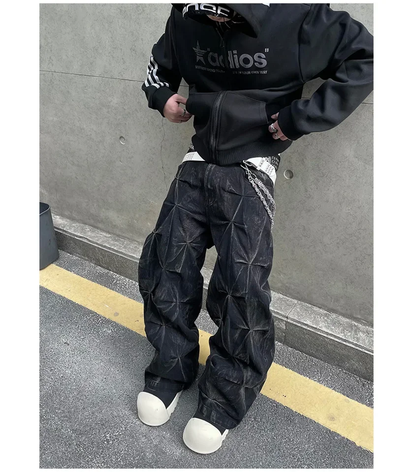 Jeans Masculino Preto Retro  – Design Moderno Estilo Balão - Imagem 11