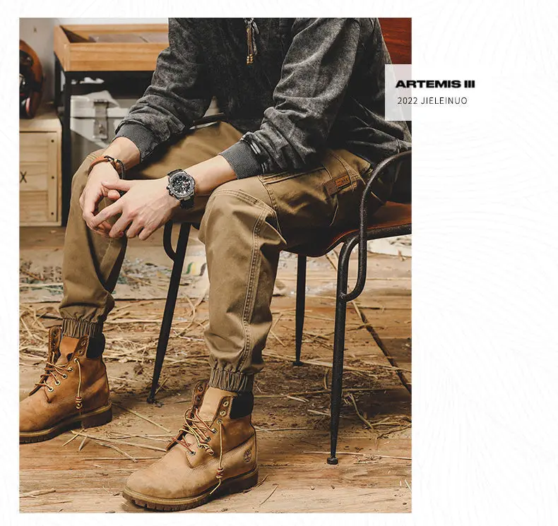 Calça Cargo Preta Masculina – Vintage Streetwear Japonês - Imagem 23