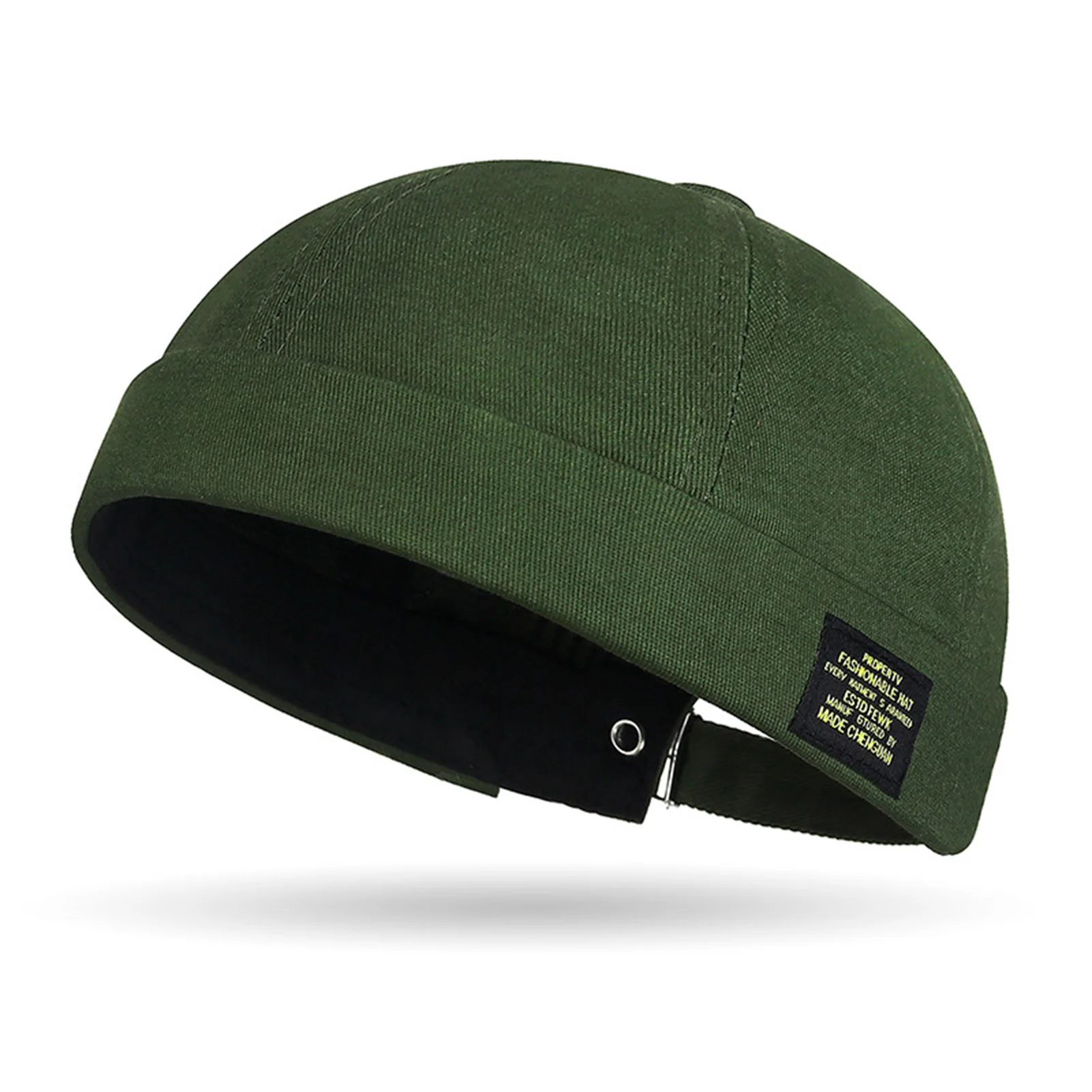Chapéu Gorro Sem Aba Unissex – Algodão Clássico, Cor Sólida, Estilo Casual - Imagem 2