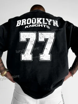 Camiseta Oversized Masculina Brooklyn 77 | Streetwear Esportivo
