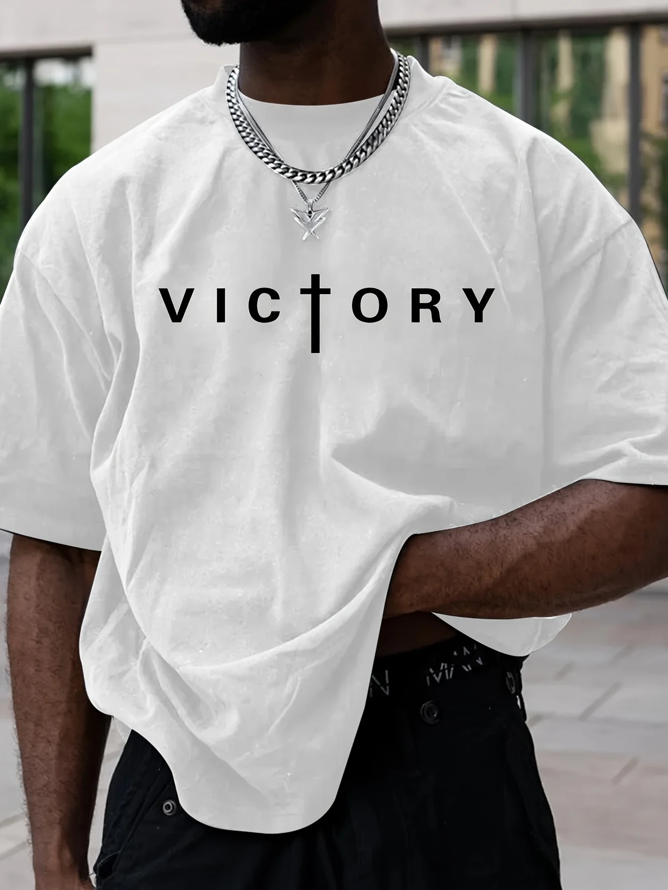 Camiseta Masculina Oversized Vitória | Moda Verão Esportiva Casual
