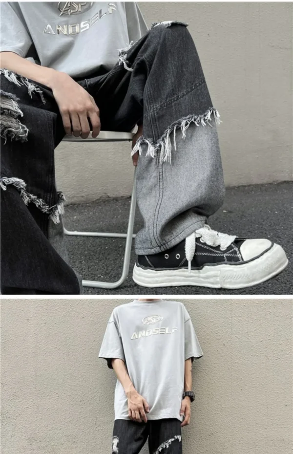 Calça Masculina com Franjas – Estilo Hip Hop, Moda Streetwear - Imagem 10