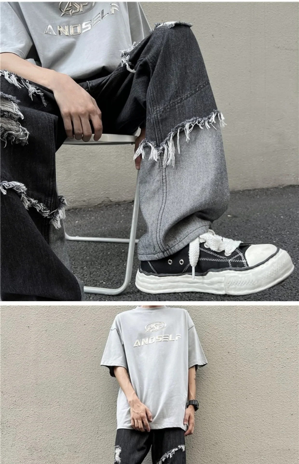 Calça Masculina com Franjas – Estilo Hip Hop, Moda Streetwear - Imagem 10
