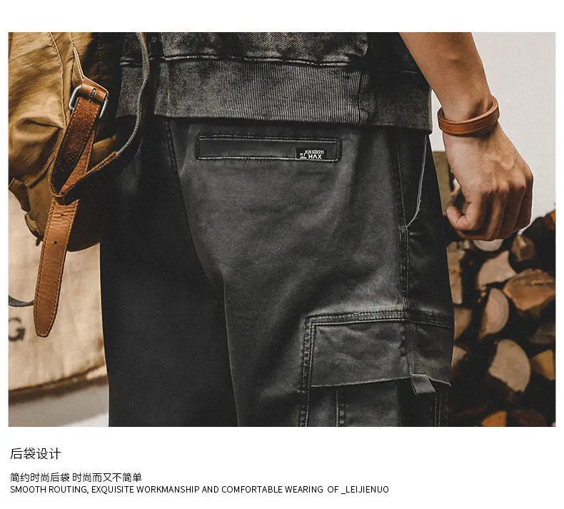 Calça Cargo Preta Masculina – Vintage Streetwear Japonês - Imagem 28