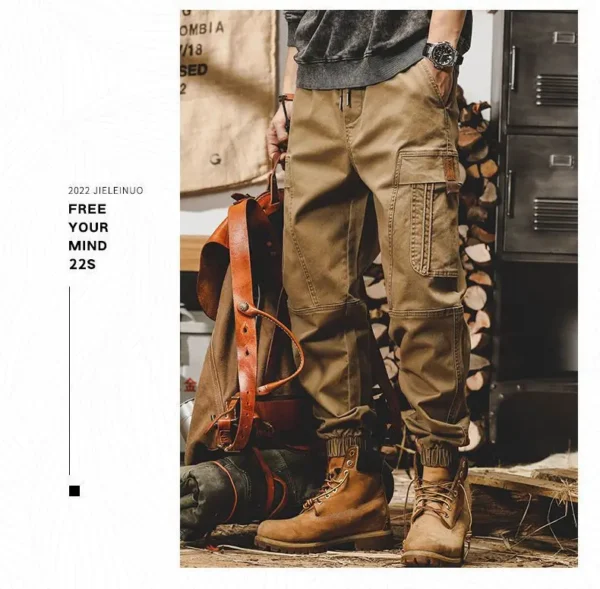 Calça Cargo Preta Masculina – Vintage Streetwear Japonês - Imagem 24