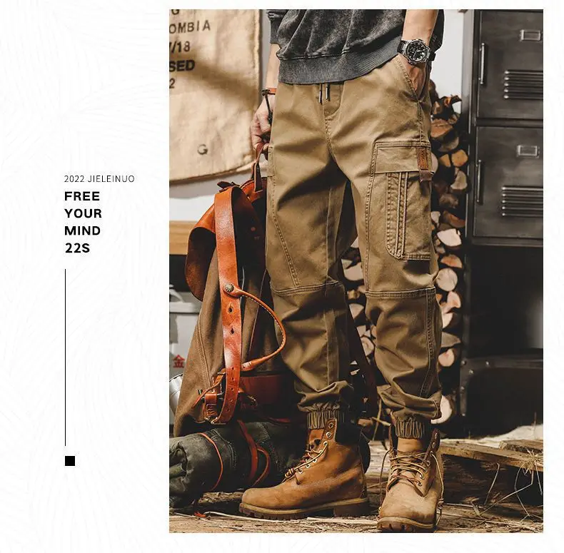 Calça Cargo Preta Masculina – Vintage Streetwear Japonês - Imagem 24
