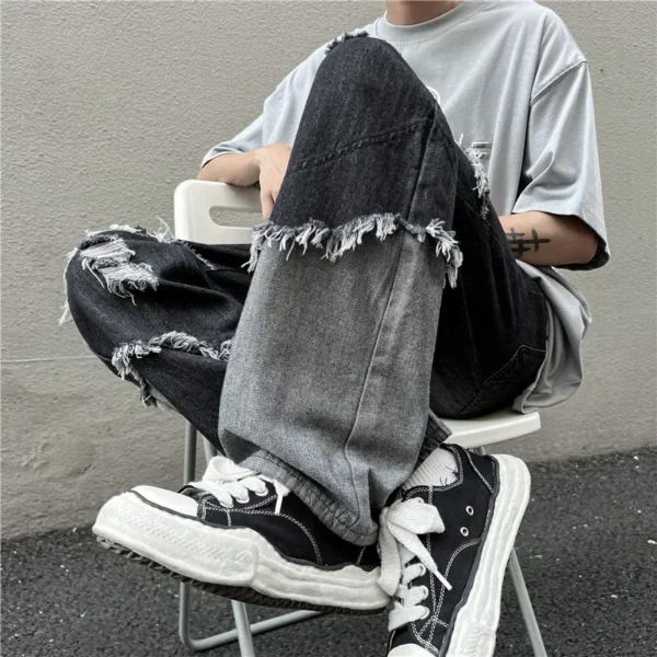 Calça Masculina com Franjas – Estilo Hip Hop, Moda Streetwear