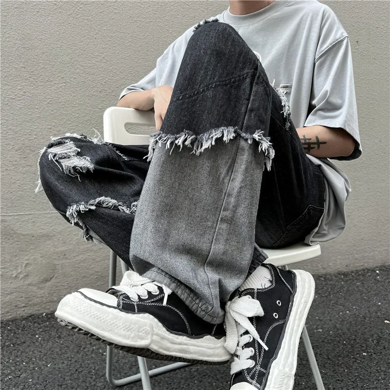 Calça Masculina com Franjas – Estilo Hip Hop, Moda Streetwear
