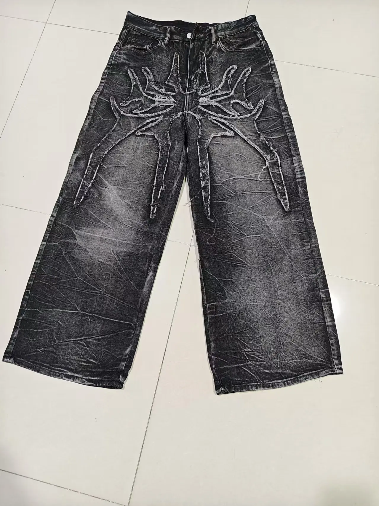 Calça Jeans Oversized Baggy Unissex – Estilo Y2K Phantom - Imagem 8