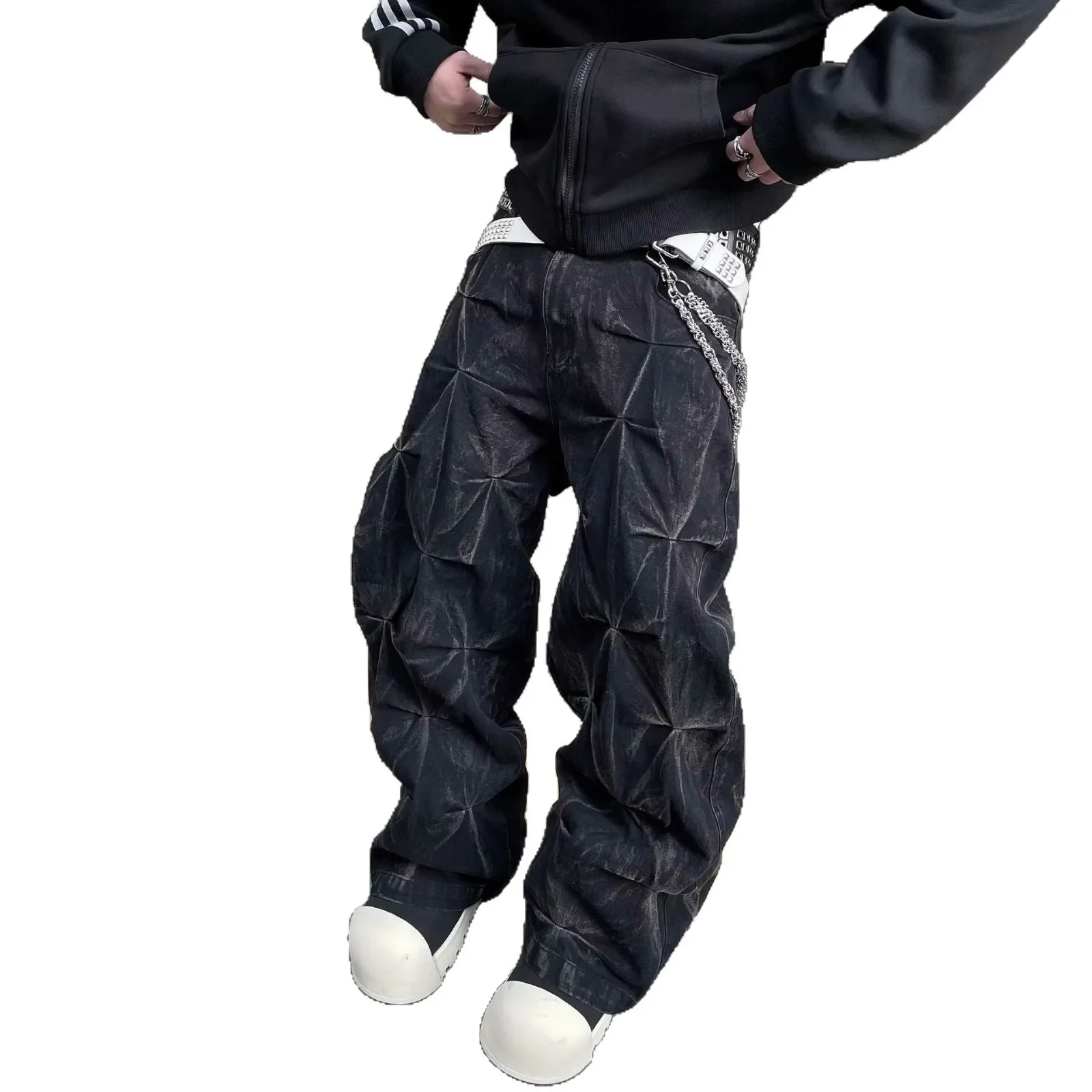 Jeans Masculino Preto Retro  – Design Moderno Estilo Balão - Imagem 5