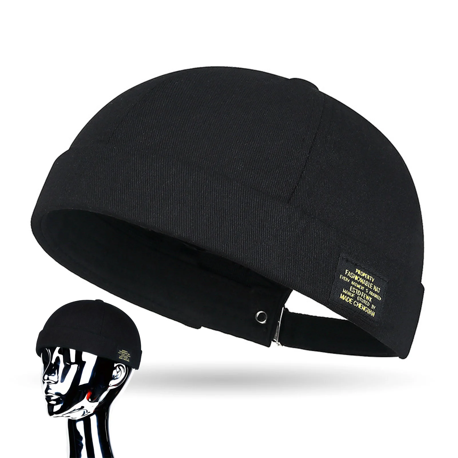 Chapéu Gorro Sem Aba Unissex – Algodão Clássico, Cor Sólida, Estilo Casual - Imagem 11