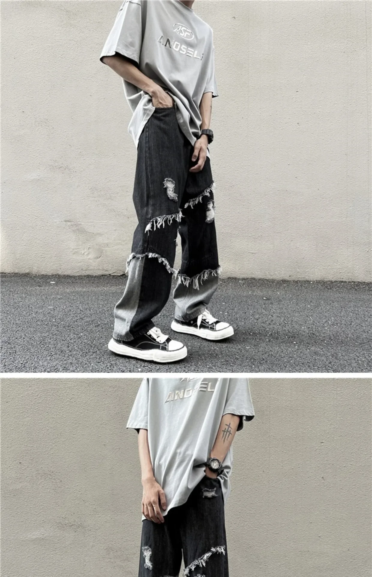 Calça Masculina com Franjas – Estilo Hip Hop, Moda Streetwear - Imagem 8