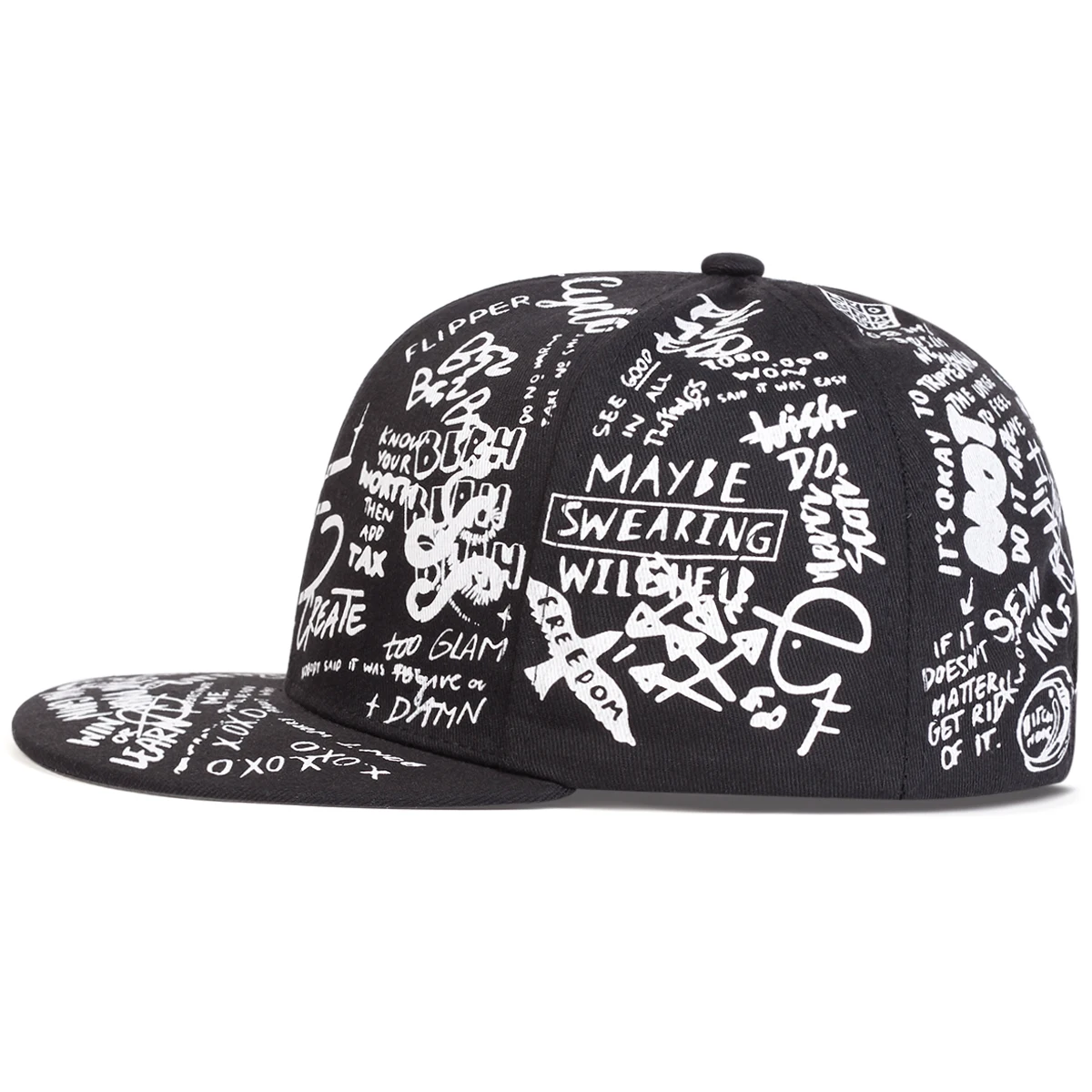 Boné Unissex Preto e Branco com Estampa Graffiti – Estilo Hip Hop - Imagem 9