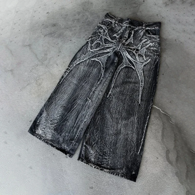 Calça Jeans Oversized Baggy Unissex – Estilo Y2K Phantom - Imagem 2
