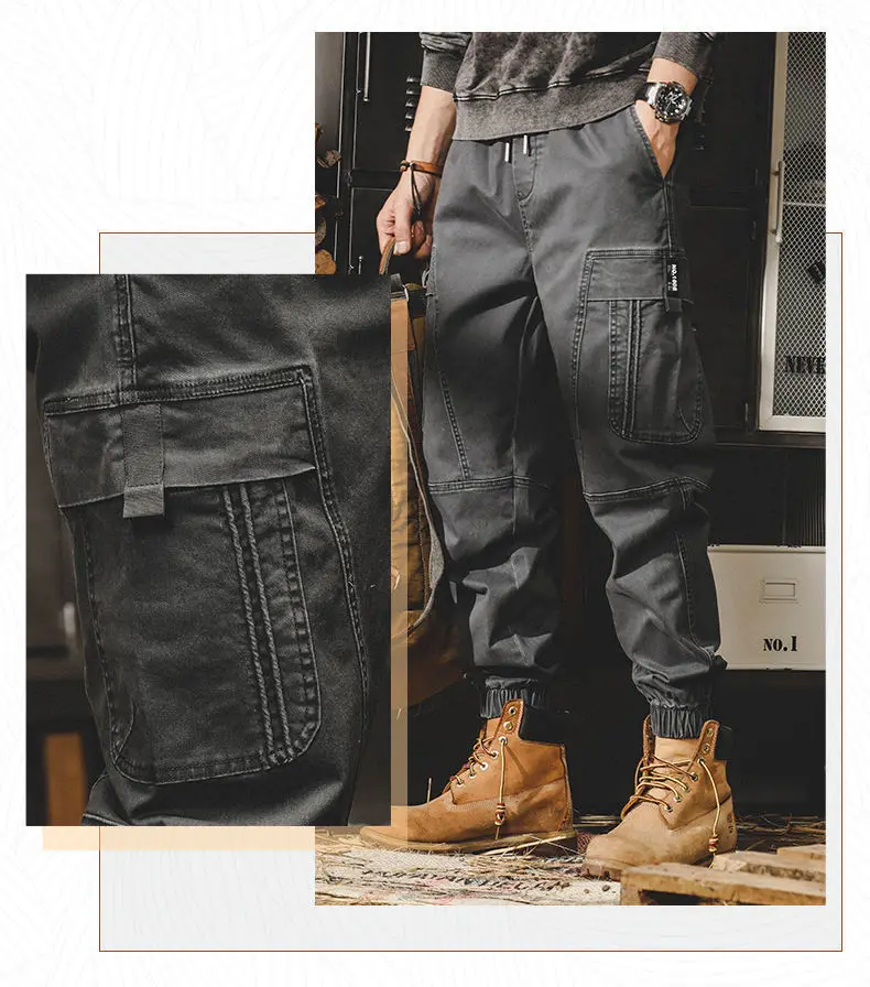 Calça Cargo Preta Masculina – Vintage Streetwear Japonês - Imagem 14