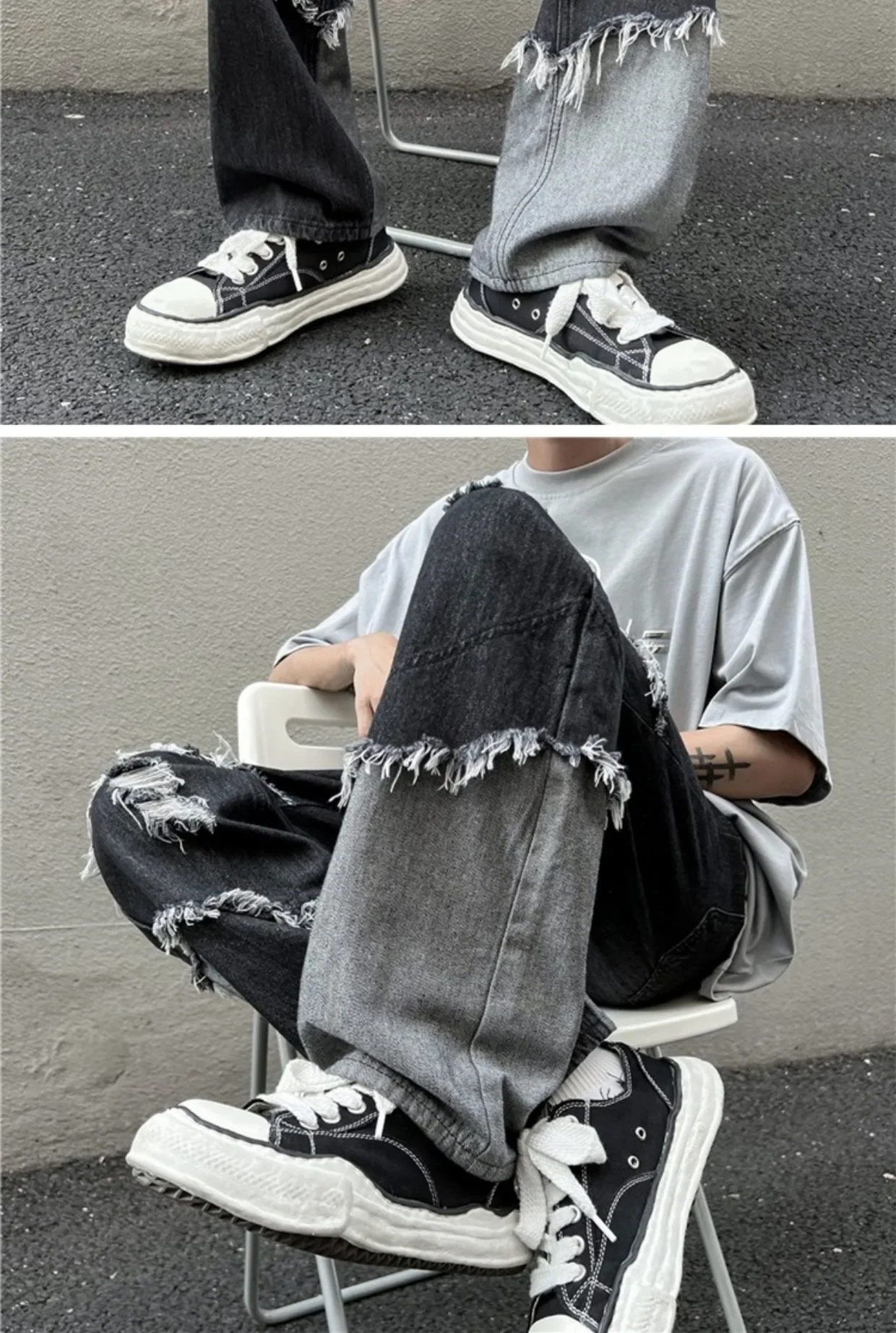 Calça Masculina com Franjas – Estilo Hip Hop, Moda Streetwear - Imagem 13