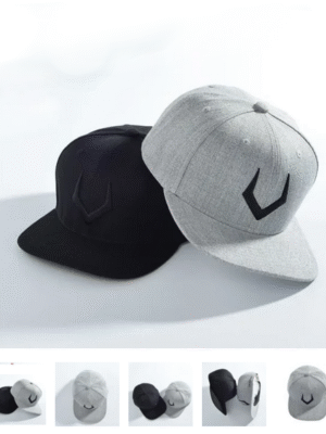 Boné Snapback de Lã Cinza com Bordado 3D – Estilo Urbano