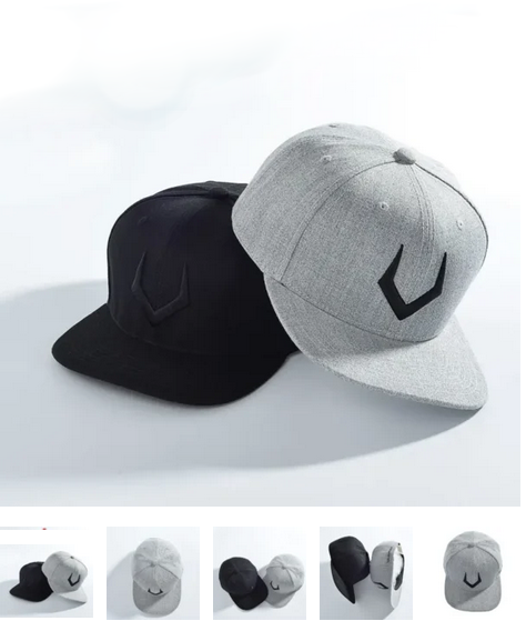 Boné Snapback de Lã Cinza com Bordado 3D – Estilo Urbano