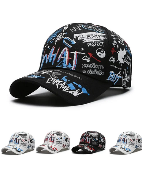 Boné Estilo Graffiti Unissex – Algodão, Moda Feminina e Masculina Casual