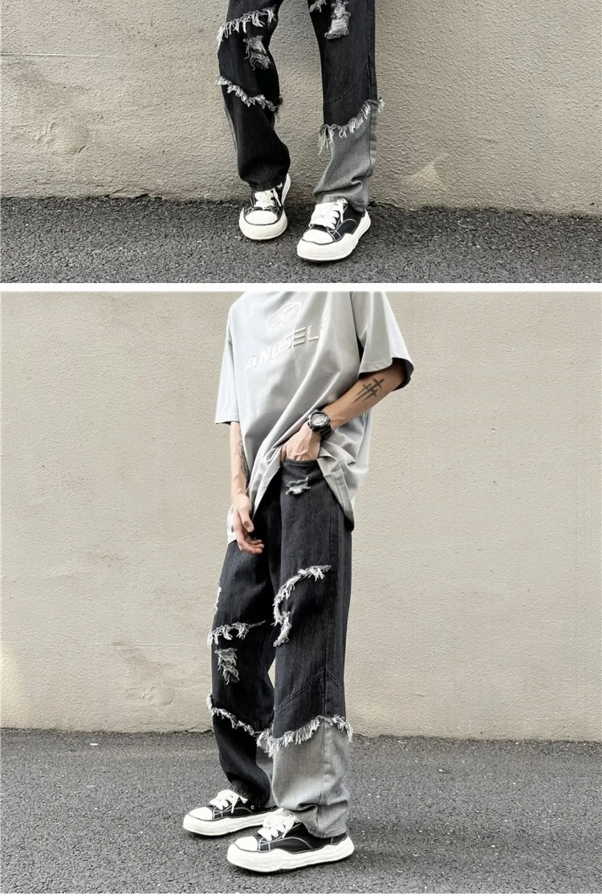 Calça Masculina com Franjas – Estilo Hip Hop, Moda Streetwear - Imagem 11