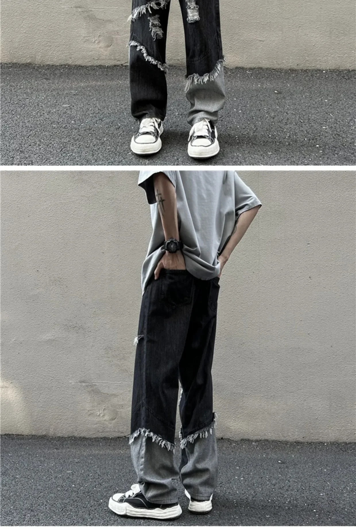 Calça Masculina com Franjas – Estilo Hip Hop, Moda Streetwear - Imagem 9