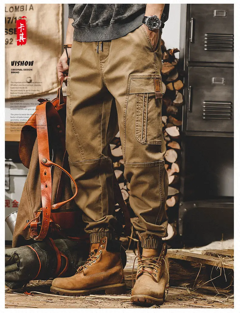 Calça Cargo Preta Masculina – Vintage Streetwear Japonês - Imagem 19