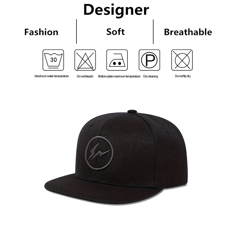 Boné Unissex Estilo Hip Hop – Bordado Relâmpago, Para Atividades ao Ar Livre - Imagem 6