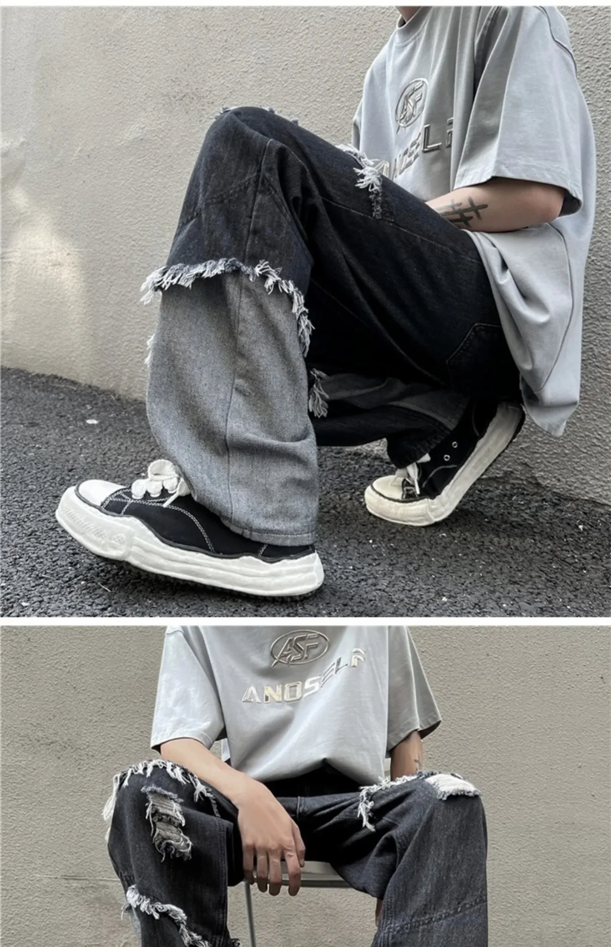 Calça Masculina com Franjas – Estilo Hip Hop, Moda Streetwear - Imagem 12