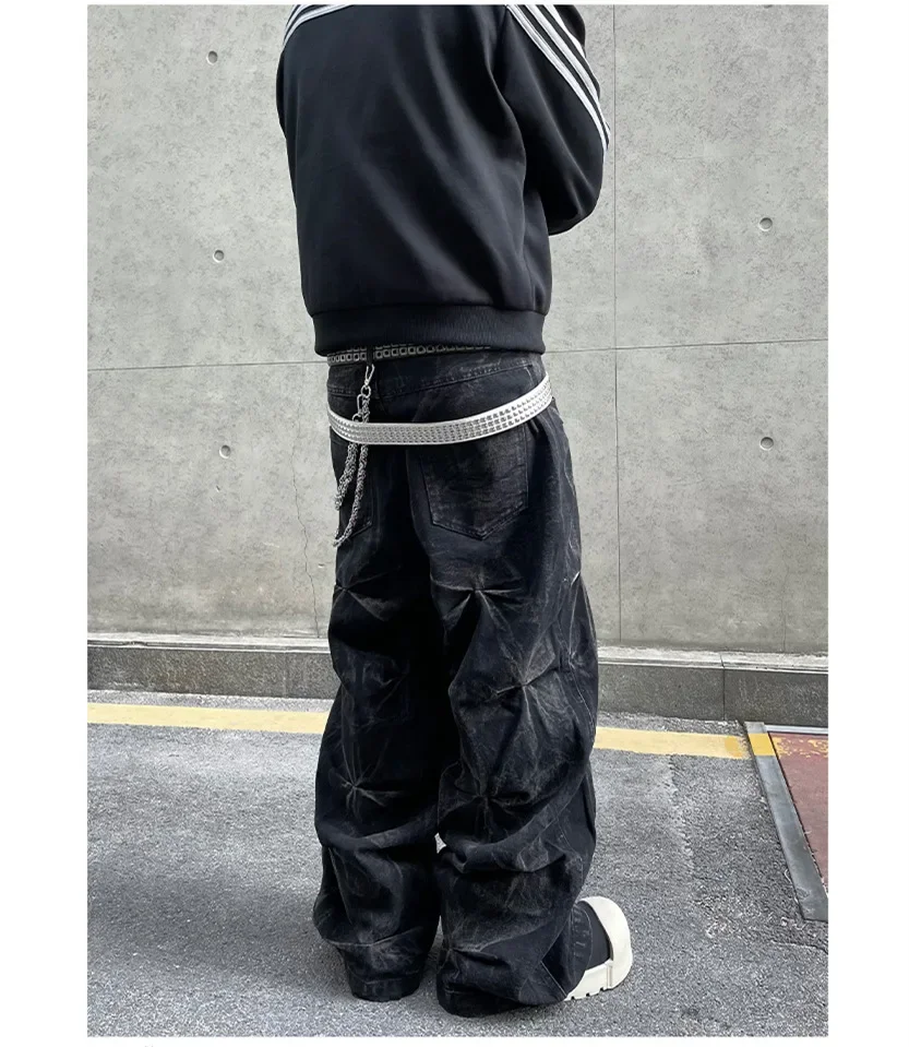 Jeans Masculino Preto Retro  – Design Moderno Estilo Balão - Imagem 9