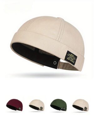 Chapéu Gorro Sem Aba Unissex – Algodão Clássico, Cor Sólida, Estilo Casual