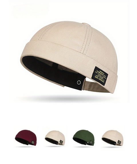 Chapéu Gorro Sem Aba Unissex – Algodão Clássico, Cor Sólida, Estilo Casual