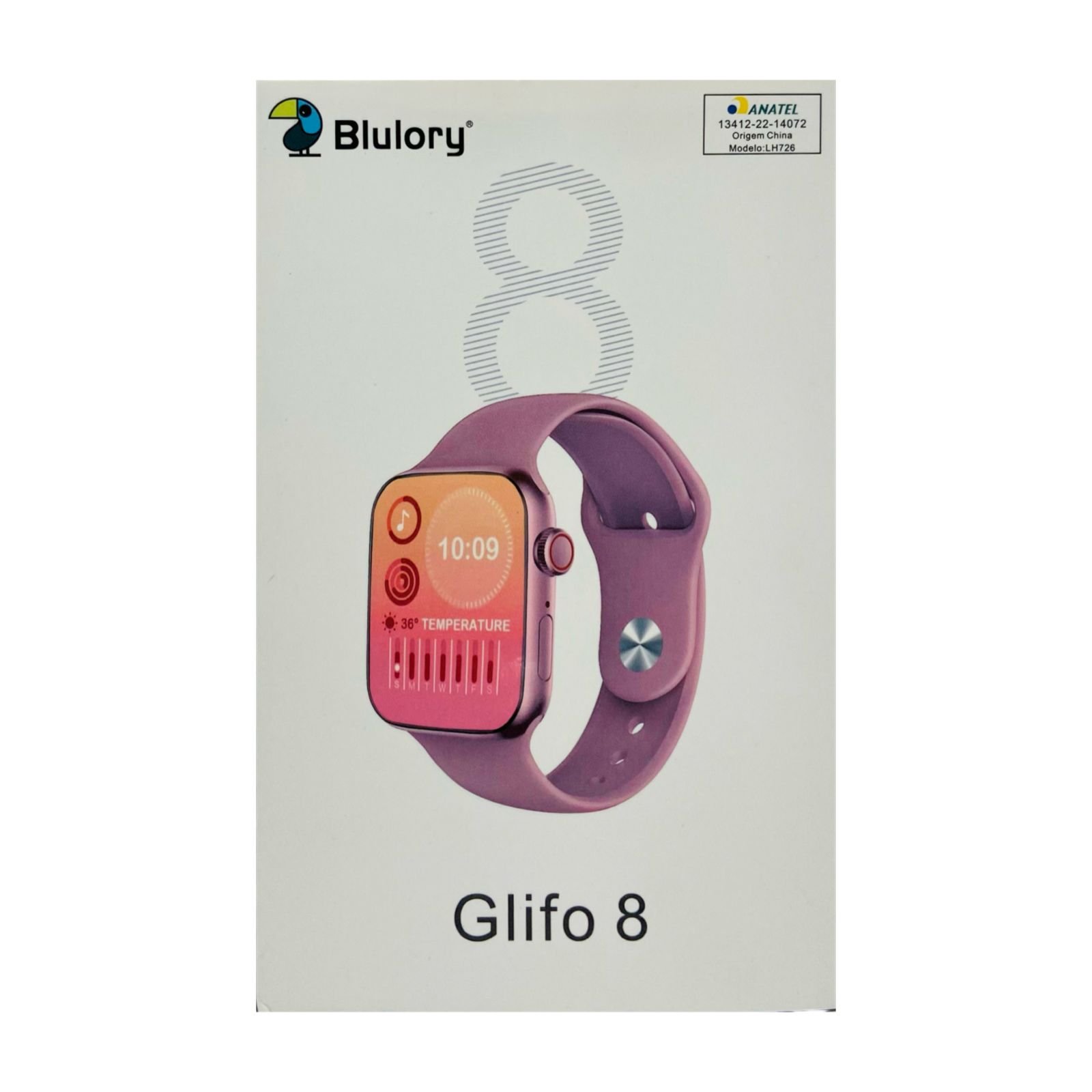 Smartwatch Blulory Glifo 8 Relógio Inteligente Rosa