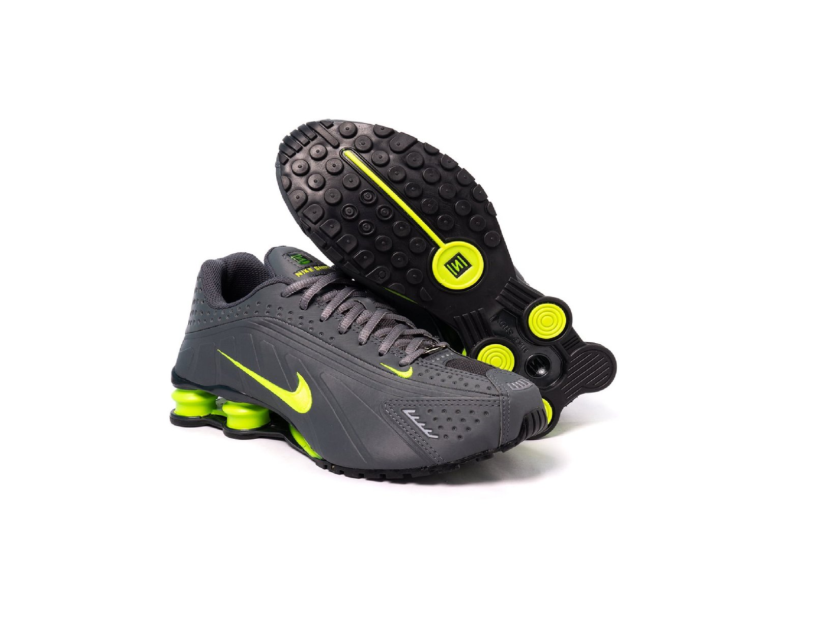 ênis Nike Shox R4 Masculino Grafite e Verde – Tamanho 40