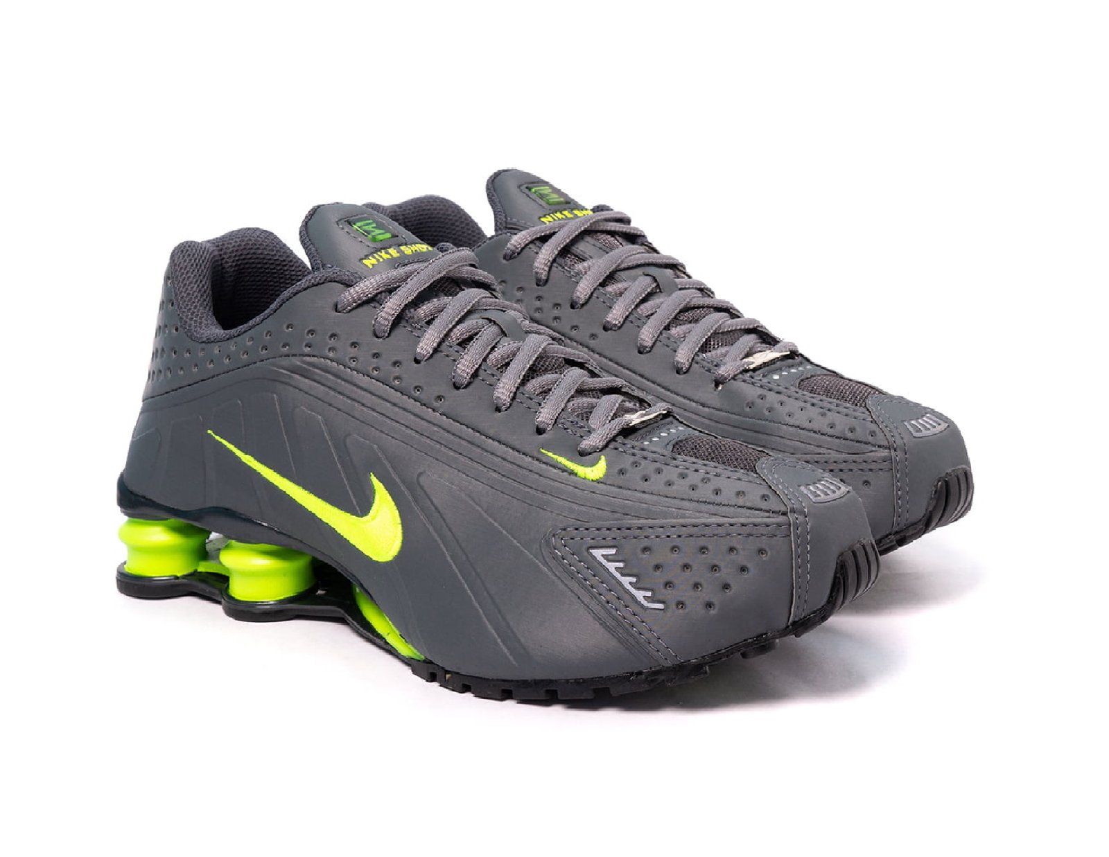 ênis Nike Shox R4 Masculino Grafite e Verde – Tamanho 40 - Imagem 3
