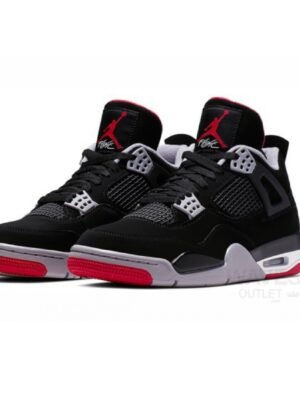 Tênis Air Jordan 4 Retro Bred Preto Vermelho Tamanho:42