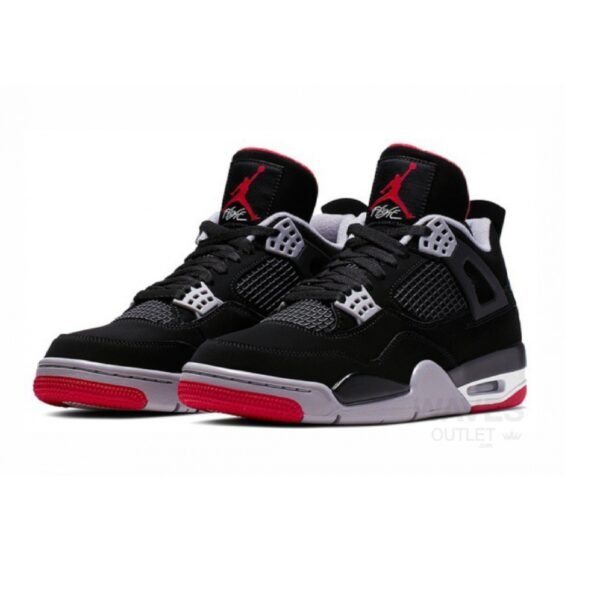 Tênis Air Jordan 4 Retro Bred Preto Vermelho Tamanho:42