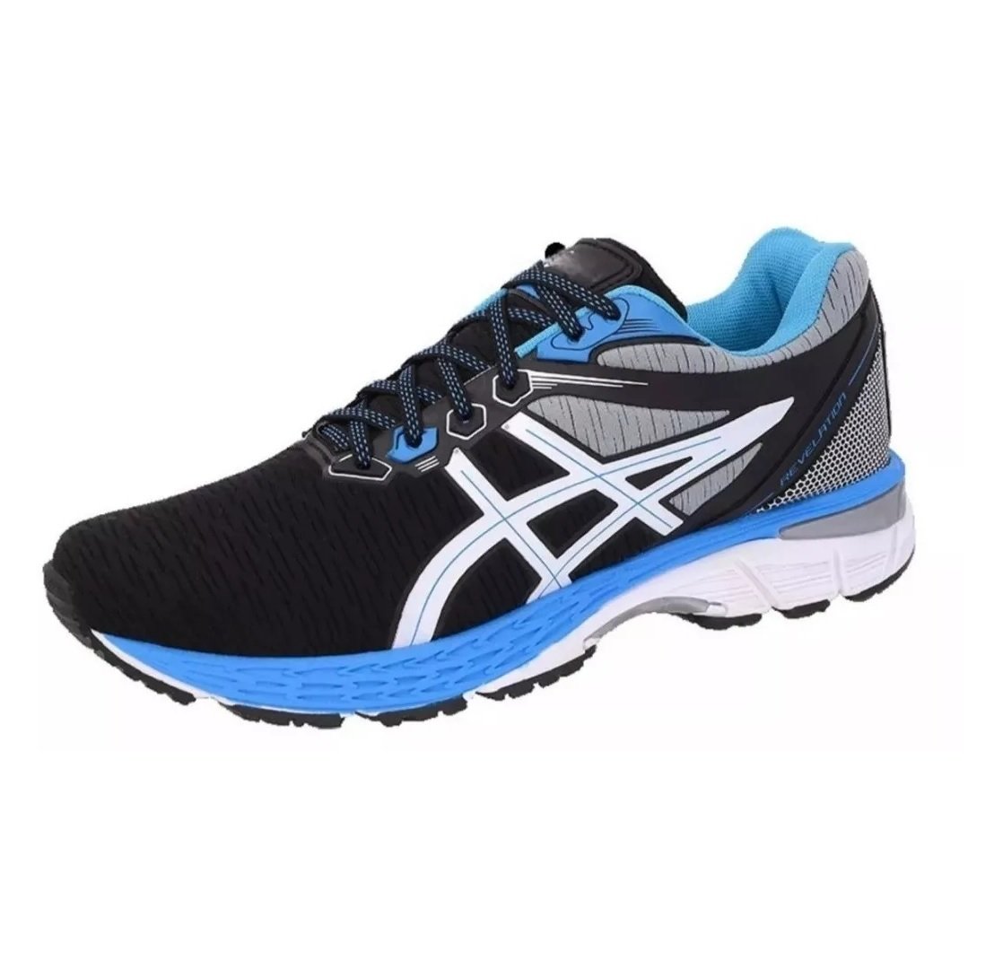 ênis Asics Gel Revelation Masculino Preto e Azul – Conforto e Performance - Imagem 2